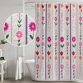 thumbnail image 5 of Purple Pink Spring Floral Shower Curtain, Waterproof Shower Curtains for Bathroom, Colorful Summer Flowers Botanical Washable Fabric Bathtub Curtain Set Bath Decor with 12 Hooks Standard 72"x72", 5 of 8