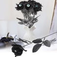 thumbnail image 4 of Gustave 5Pcs Artificial Rose Flowers with Eyeball Fake Flower Bouquet Faux Black Silk Roses Halloween Flower Bundles for Home Party Wedding Decor, 4 of 9