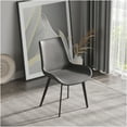 thumbnail image 2 of JERFIT Modern Upholstered Dining Chairs with Metal Legs, Set of 2, Comfortable Faux Leather Side Chairs for Kitchen, Dining Room, Cafe, Black and Gray, 2 of 10