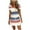 Blue, variant on LLYwey T Shirt Dresses for Women 2025 Trendy Drawstring Waist Summer Striped Print V-Neck Short Sleeve Mini Dresses with Pocket, Sun-19, Blue, L