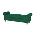thumbnail image 7 of Modern Cotton Linen End of Bed Storage Bench with Rolled Arms, Pull-Up Upholstered Storage Ottoman Bench with Solid Wood Legs for Bedroom Living Room, 7 of 7