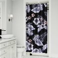 thumbnail image 2 of Botanical Floral and Autumn Leaves Curtain – Watercolor Nature Print for Vintage-Inspired Bathroom Aesthetic, 2 of 5