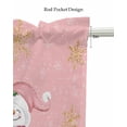 thumbnail image 5 of Pink Santa Christmas Linen Curtain Valance for Bedroom/Bathroom/Kitchen/Office/Living/Dining Room Window,Yellow Xmas Winter Snowflake Birds Rod Pocket Topper Decorative Cafe Drapes Panel 42"x12", 5 of 6