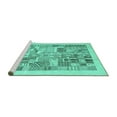 thumbnail image 2 of Ahgly Company Machine Washable Indoor Rectangle Abstract Turquoise Blue Contemporary Area Rugs, 7' x 9', 2 of 4