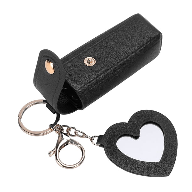 Bolsa De Cuero De La PU Para Bálsamo Labial, Llavero Portátil Con Soporte Para Barra De Labios Con Espejo, Bolsa Para Lápiz Labial De Tacto Cómodo Para Mujeres, Artículos