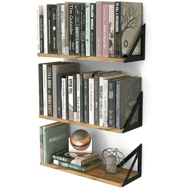 Wallniture Minori Floating Shelves Set Of 3 Small Bookshelf Unit For Living Room Office And Bedroom Natural Burned Rustic Wood Wall Decor With Metal Shelf Bracket Com - Small Wall Hanging Shelf Unit Wallniture Minori Floating Shelves Set Of 3 Small Bookshelf Unit For Living Room Office And Bedroom Natural Burned Rustic Wood Wall Decor With Metal Shelf Bracket Com - Small Wall Hanging Shelf Unit