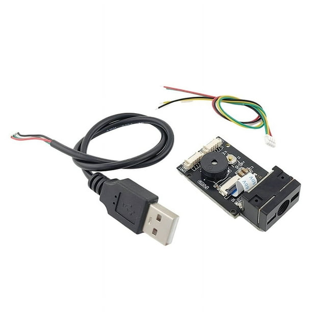 Escáner de Código de Barras GM65 con Cable USB, Lector de Código de Barras 1D y 2D, Módulo Lector de Código QR, Zumbador CMOS para Recordatorios con Cable UART