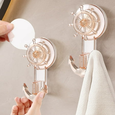 

PRINxy Suction Cup Hooks Bathroom Shower Kitchen for Mounting On Slick Tiles Glass Shower Doors and Mirrors Suction Cup Hooks Do Not Damage Walls Strong Adhesion Gold