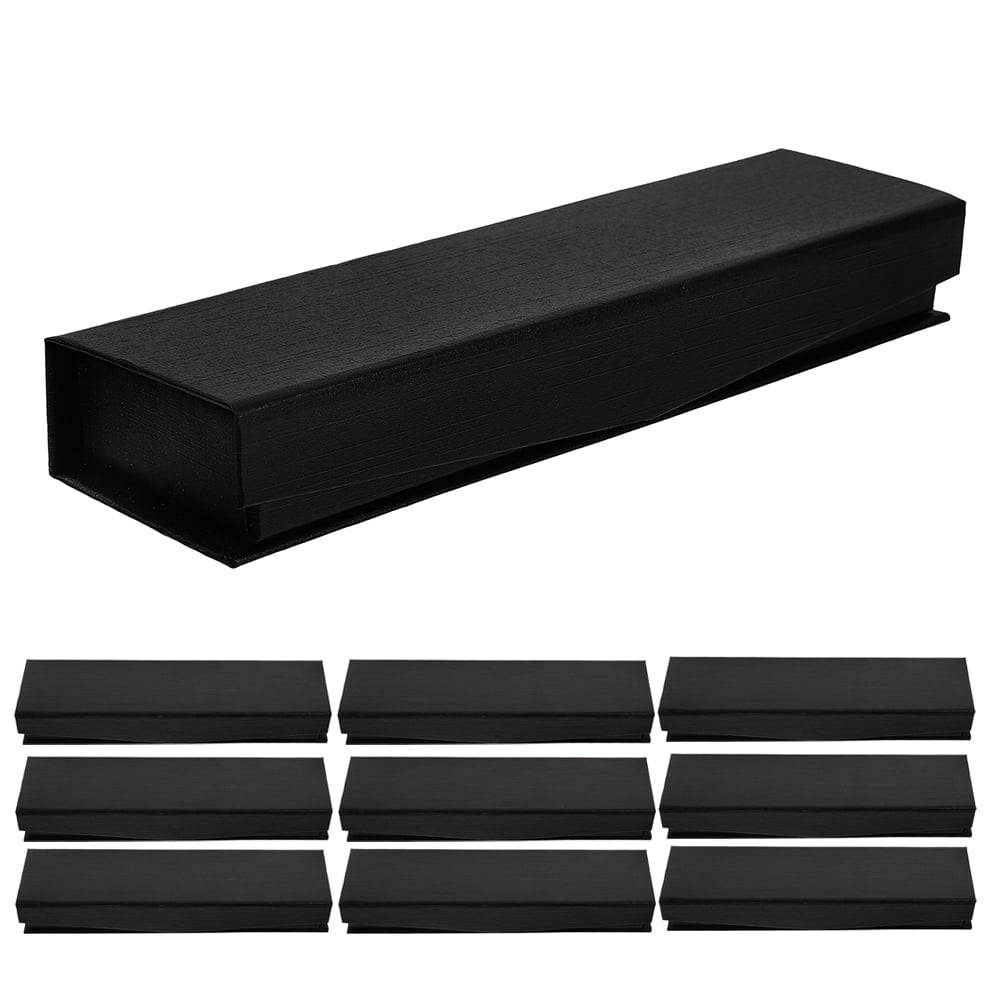 PAMINGONO 10pcs Black Pen Box for Fountain and Ballpoint Pens Office Use