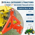 thumbnail image 6 of Yiwa 10,000 LB 3-Point Tractor Trailer Hitch - Category 1 Quick-Hitch Compatible w/2" Receiver & Triple Ball Mount (1-7/8", 2", 2-5/16"), 6 of 7