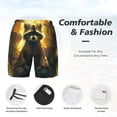 thumbnail image 3 of Yiaed Tree Meditating Raccoon Print Mens Swim Trunks Bathing Suit Compression Liner Beach Swim Shorts Swimwear Quick Dry Zipper Pocket No-Chafing Board Short-X-Large, 3 of 6