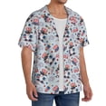 thumbnail image 4 of Naloa I Love USA Men's Loose Fit Cuban Collar Short-Sleeve Shirt with Button-down and Chest Pocket for Everyday Wear Outings - Small, 4 of 7