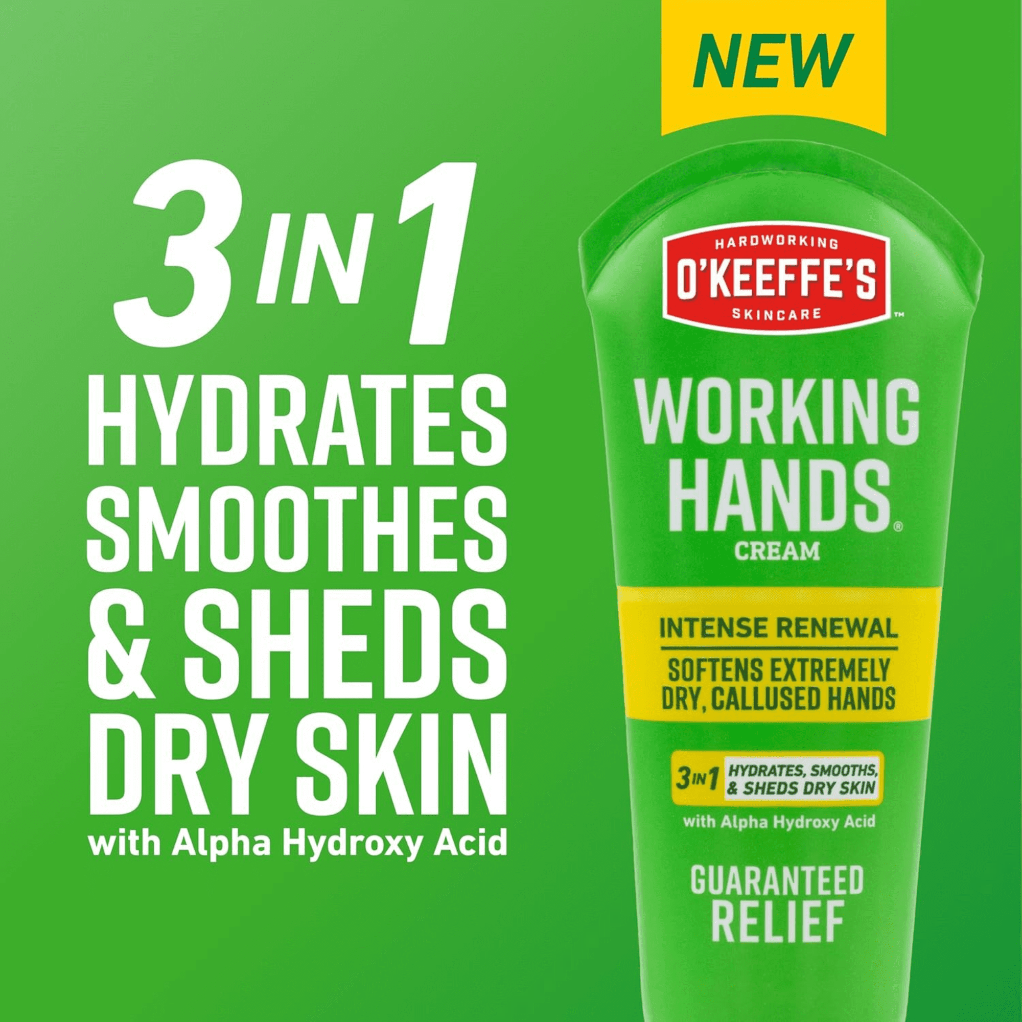 O'Keeffe's Working Hands Intense Renewal Hand Cream, 3oz Tube (Pack of 1) - Softens and Smooths Extremely Callused, Dry Hands