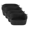thumbnail image 1 of Bandeja de silicona para freidora de aire con asas, cesta antiadherente para freidora de aire, apta para lavavajillas, sin BPA, para una cocción uniforme y una limpieza fácil., 1 of 8