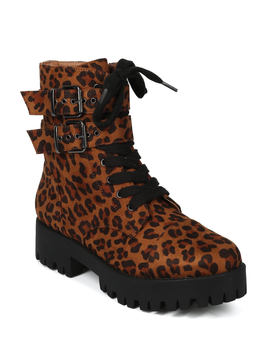 leopard flat boots