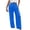 Blue, variant on BUWTTER Women's Casual Pants High Waist Wide Leg Long Trousers with Pockets Elastic Waist Solid Color Loose Fit Casual Women Slacks Brick Red L