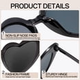 thumbnail image 4 of Fansbe Love Heart Shaped Sunglasses for Women,Fashion Cat Eye Mod Style Retro Glasses（Black*2）, 4 of 8