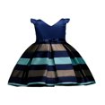 thumbnail image 1 of AMERTEER Bébé Filles Princesse Bowknot Rayé Robe de Soirée Concours Formel, 1 of 6
