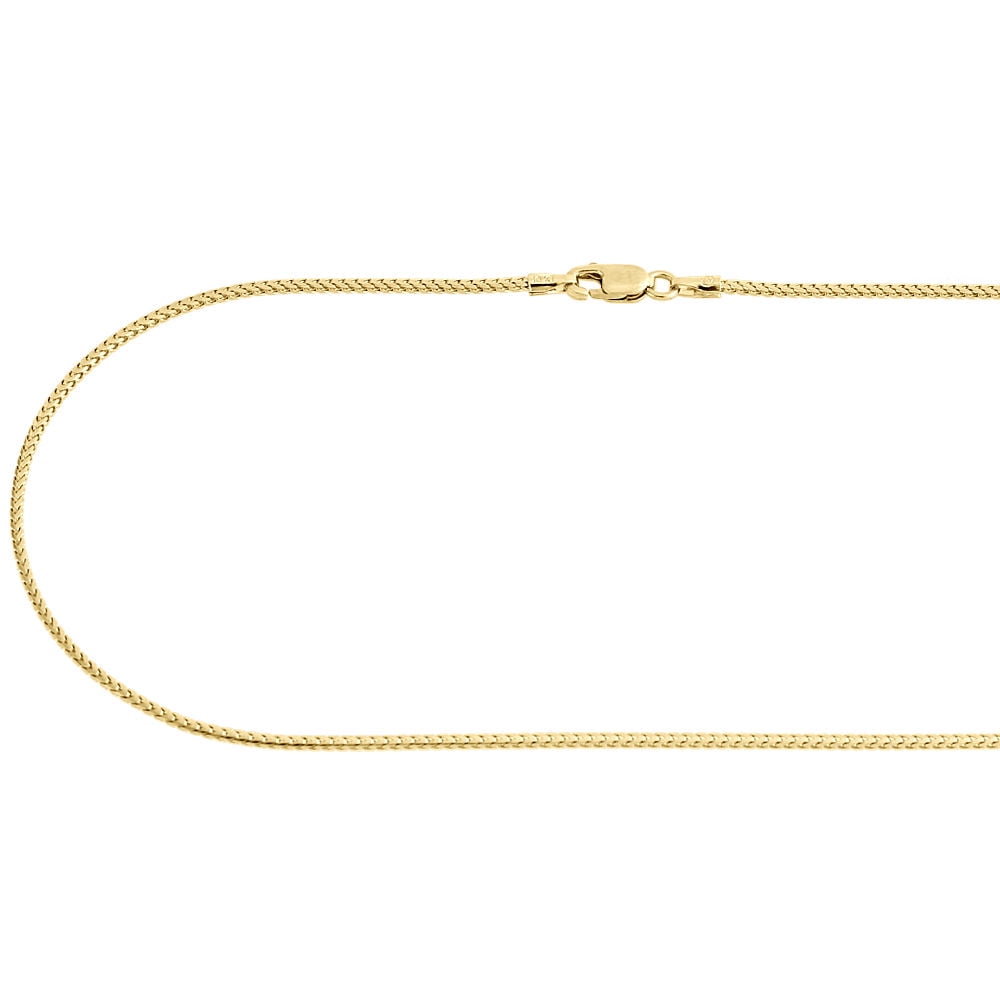 10K Yellow Gold Solid Franco Box Chain Closed Link 1.25mm Necklace 22 Inch