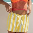 thumbnail image 2 of Plebaso Striped Beach Shorts Womens Low Rise Casual Shorts Lightweight Summer Boxer Shorts with Drawstring, 2 of 7