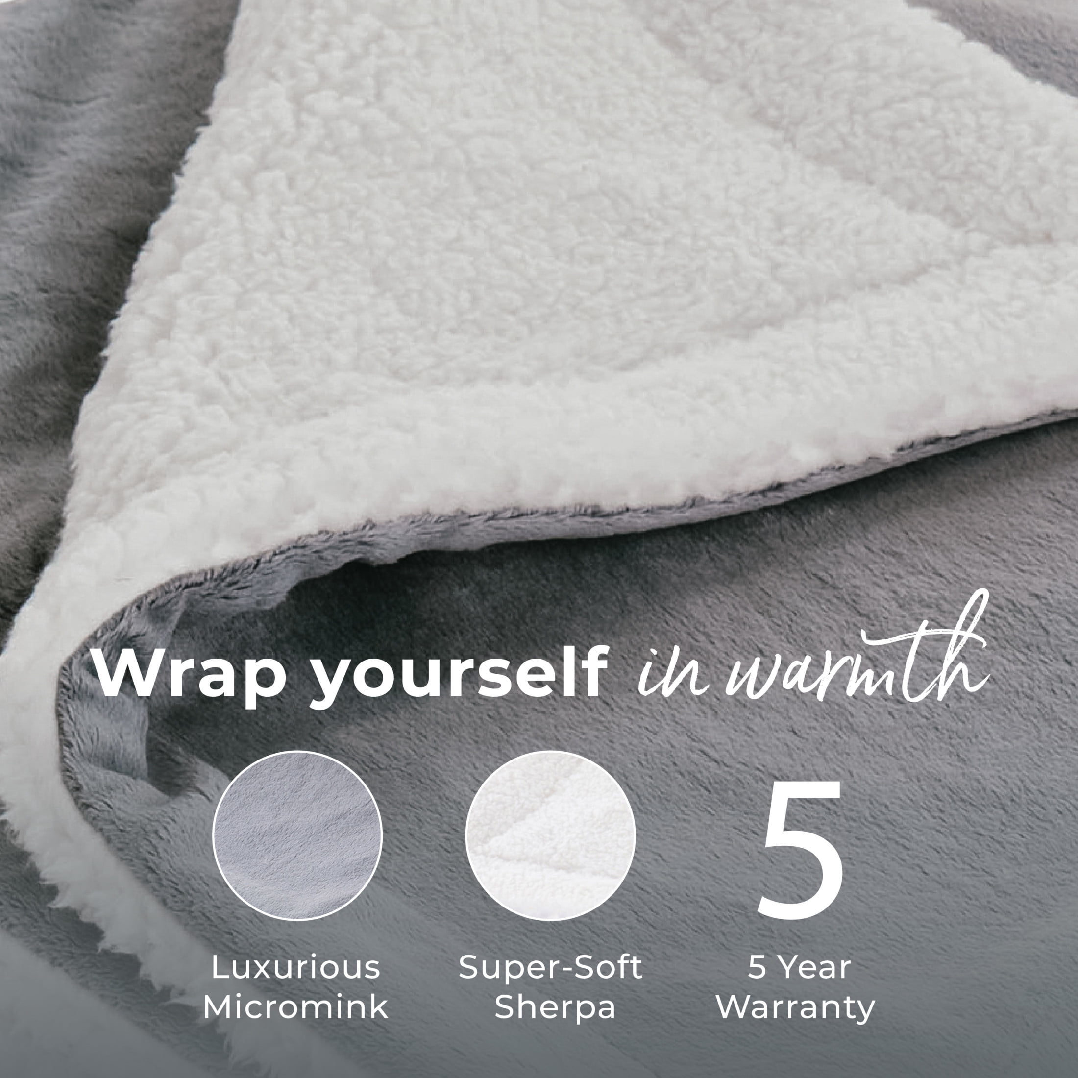 Pure Enrichment WeightedWarmth - 2-in-1 Heated Weighted Blanket, 13 lbs (50” x 60”) Large, 4 Relaxing InstaHeat Settings, Cozy and Soft Micromink and Sherpa, Reversible Throw with Storage Bag