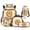 Autumn Leaf Bear, variant on Bulopur 17 Inch 4 Piece School Backpack Set Axolotl Print School Bookbag with Lunch Box, Water Bottle Holder and Pencil Case for School Daily Use