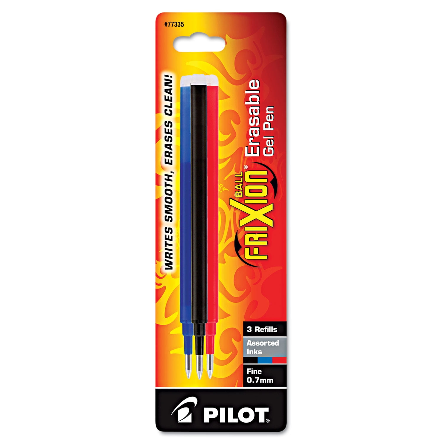 Pilot Refill for FriXion Erasable Gel Ink Pen Assorted 3/Pk 77335