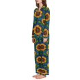 thumbnail image 2 of FORMRS Womens Pajama Set Long Sleeve Top and Pants with Pockets Soft Comfy Lounge Sleepwear, Sizes S-2XL, Blue Art Sunflowers, 2 of 7