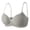 Grey, variant on Balconette Push Up Bra No Underwire Seamless Full Coverage Ribbed Deep Plunge Bras Wireless Everyday Comfort Bralette (Black, L)