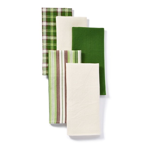 Flat Woven 100 Cotton Kitchen Towel 16" X 26" Green (Set of 5), The