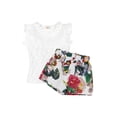 thumbnail image 3 of Summer Kids Baby Girls 2PCS T-shirt Tops+ Shorts Outfits Clothes Sets, 3 of 5