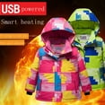 thumbnail image 3 of Odeerbi Kids Baby Girls Boys Winter Camouflage Smart Electric Heating Children's Ski In Winter Thick Waterproof Usb Electric Heating, 3 of 3