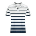 thumbnail image 4 of ZCFZJW Polo Shirts for Men Big and Tall Regular Fit Summer Short Sleeve Lightweight Performance Golf Shirt Mesh Summer Casual Striped T-Shirt Tops Navy S, 4 of 4