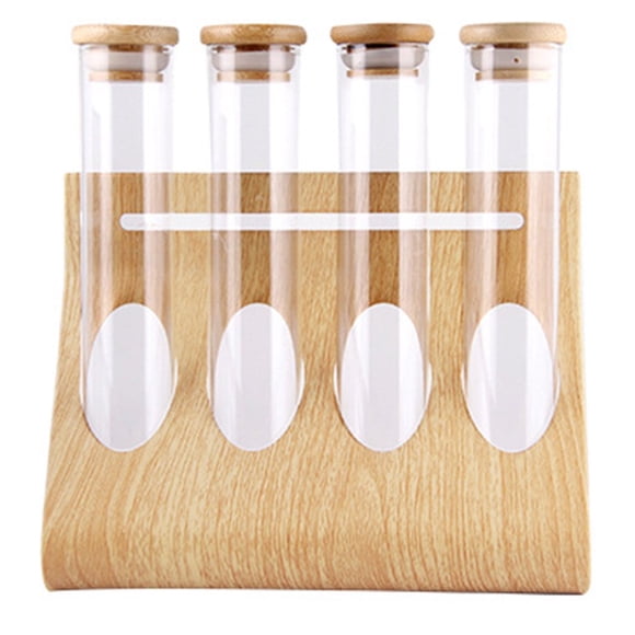 AMERTEER 1 Set Coffee Beans Tea Display Rack Storage Rack Test Tube Clear Glass Bottle