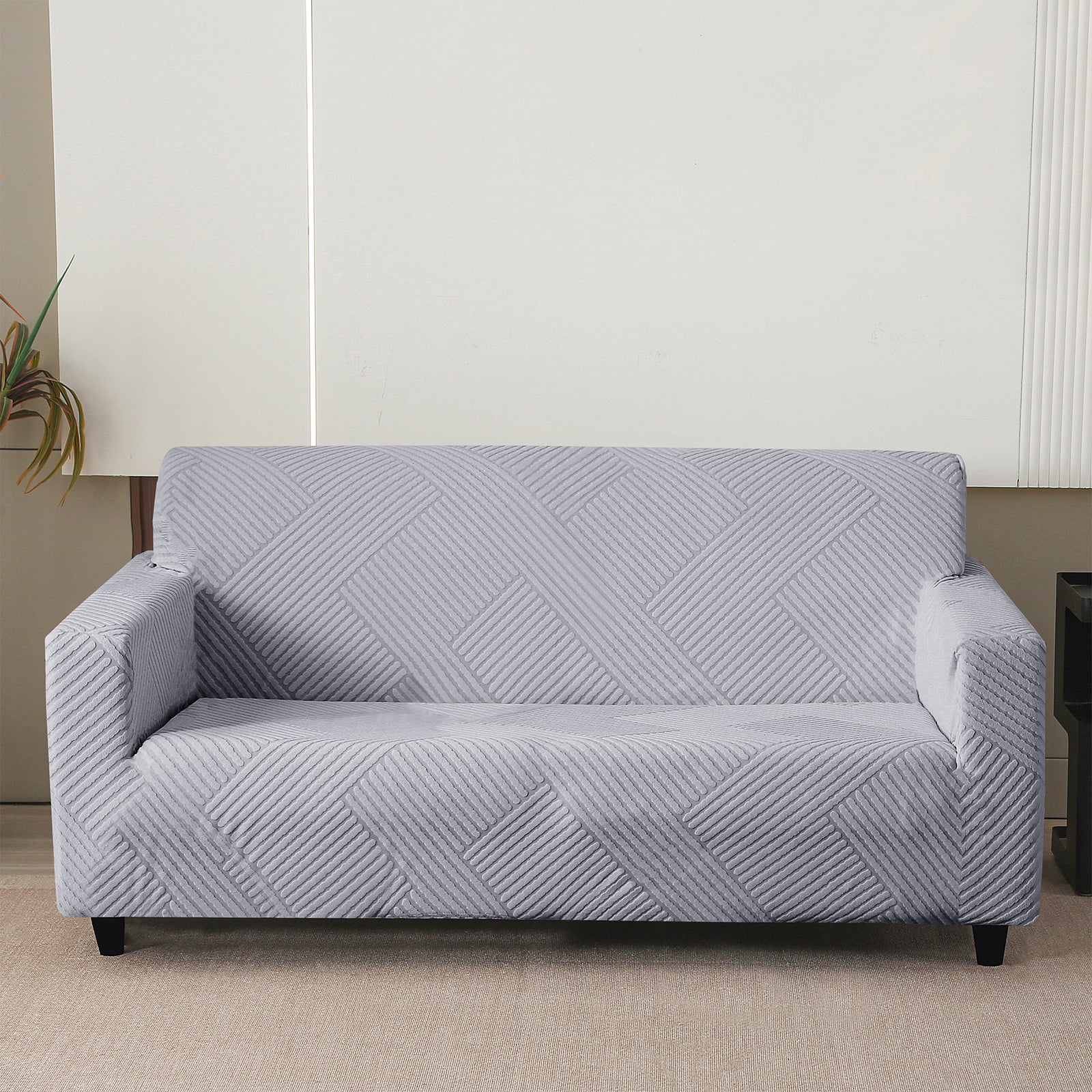 MeyJey Waterproof Sofa Cover, Slipcover for Loveseat Sofa, Stretch Furniture Protector for Kids Dogs Cats Pets, Gray