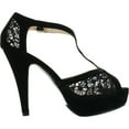 thumbnail image 2 of Top Moda HY-5 Formal Evening Party Lace Ankle T-Strap Peep Toe Stiletto High Heel Pumps, 2 of 4