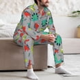 thumbnail image 5 of Mens Pajamas Set, Cute Dinosaur Button Down Long Sleeve Loungewear Sleepwear Pjs sets for Men, 5 of 5