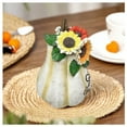 thumbnail image 2 of Halloween Pumpkin Decor with Flowers - Fall Themed Desktop Figurine for Indoor and Outdoor Party Decoration, Thanksgiving Home Decor for Living Room, Porch, or Table, 2 of 5