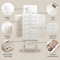thumbnail image 6 of Hives & Honey - Crystal Standing Jewelry Armoire - White, 6 of 12