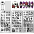 thumbnail image 1 of 3 Pcs Motif Fleur Plaque de Tampon pour Ongles Motif d'Impression Modèle d'Art Plaque d'Image en Acier Inoxydable Style Punk Pochoir pour Ongles pour Femmes Impression DIY 4.7x2.3 Pouces, 1 of 7