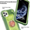 thumbnail image 4 of Compatible with iPhone 11 Pro Max Case 6.5 Inch with 360°Rotate Ring Stand, Military Grade Drop Protection Full Body Rugged Heavy Duty Case 3 in 1 Protective Durable Cover. (Avocado), 4 of 14