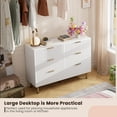 thumbnail image 4 of Garvee Fluted 6-Drawer Tall Dresser, Modern Wooden Storage Chest with Deep Drawers & Wide Top, Bedroom Organizer for Living Room, Hallway, Kids’ Room, White, 4 of 8