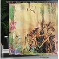 thumbnail image 4 of Ambesonne Urban Shower Curtain, Bikes in Street Floral, 69"Wx84"L, Multicolor, 4 of 5