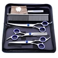 thumbnail image 1 of Scissor set-Pet Dog Grooming Scissors Trimmer Kit Straight Curved Shears Comb Leather Bag, 1 of 8