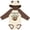 Natural & Brown w Ears, variant on Inktastic My Great Aunt Loves Me Cute Sloth and Baby Boys or Girls Long Sleeve Baby Bodysuit