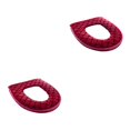 thumbnail image 3 of Cateissary Funda para asiento de inodoro de baño, felpa suave, lavable, calentador de invierno, alfombrilla para asiento de inodoro, cojín, accesorio de Rojo 2piezas, 3 of 6