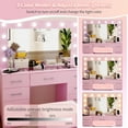 thumbnail image 5 of Ktaxon Large Makeup Vanity, Get Ready with Me GRWM Vanity Table Set W/ Visible Glass Top & Charging Station, Light Pink, 5 of 7
