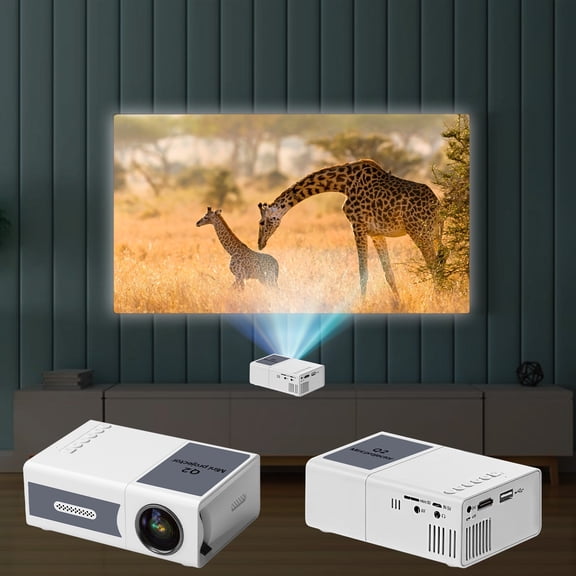 BOBOMOTI Mini Projector Clearacne 1080P Portable Projector for Bedroom Compatible with iOS/Android/Laptop/HDMI/PC/TV Stick/USB