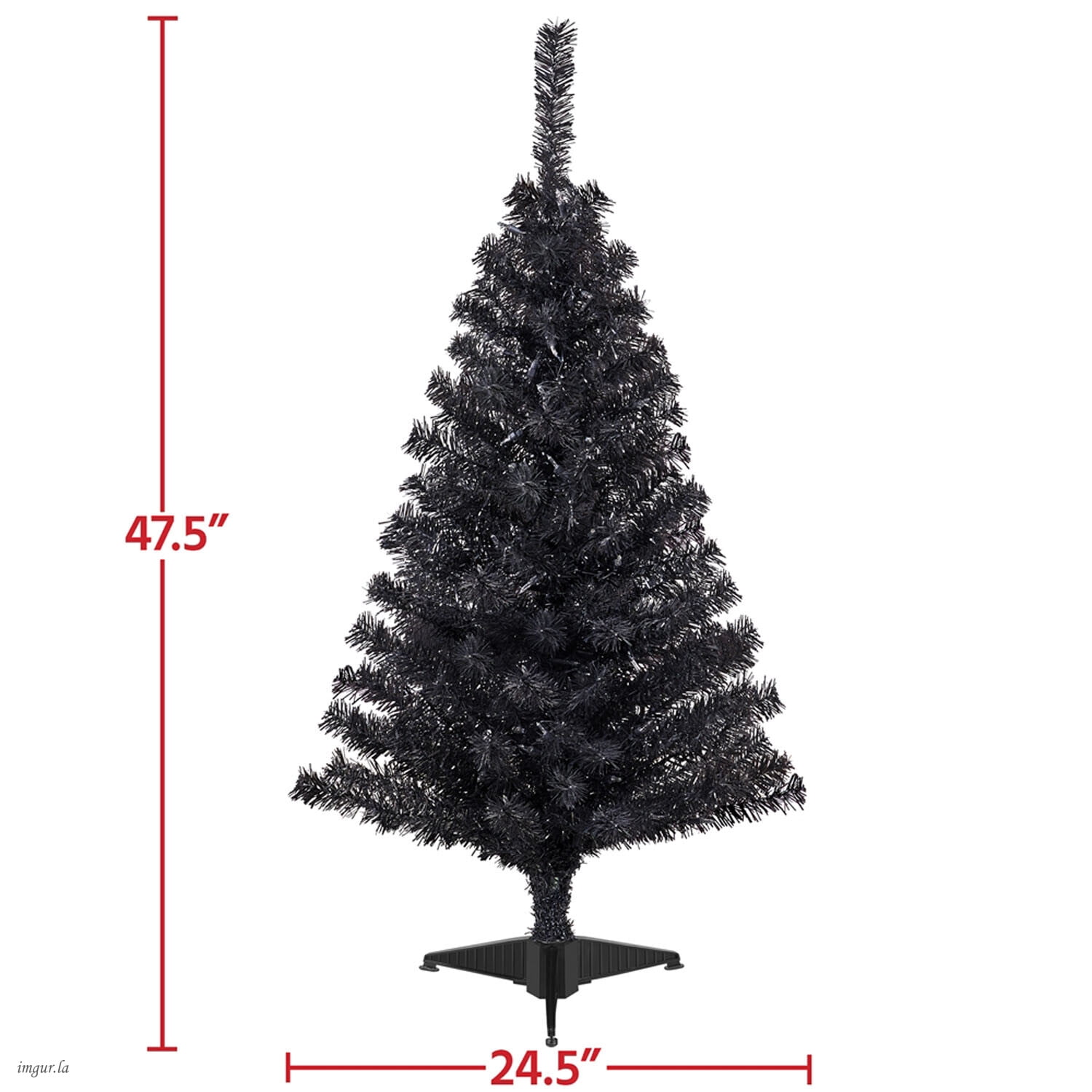 Alden Design 4FT Artificial Pre-lit Christmas Fir Tree with Foldable Stand,70 LED Warm Lights,Black