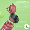thumbnail image 3 of Water Bottle 32oz, Durable and Leakproof Water Bottles Motivational with Time Marker, Tritan, BPA Free, Wide Mouth with Easy Clean Brush for Gym, Travel, Home, School, Office (1 Bottle), 3 of 6